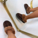 GLITTER PANTOFFEL X28-PL - BROWN