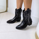 *ACTIE* BESTIE BOOT DES952 - BLACK/PU&WHITE/PU