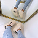 STRIPE PLATEAU SNEAKER 9156 - BEIGE/BROWN