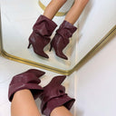 LEATHER LOOK SLOUCH HAK 2810 - RED [WINE]