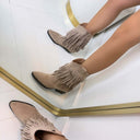 FRINGE BOOT K-99501 - KHAKI