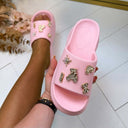 MULE À TALON COMPENSÉ BEDEL 5222 - ROSE