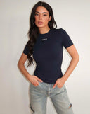 UNIQUE THE LABEL JILL KURZARM-TOP - TIEF DUNKELBLAU