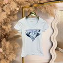 GUESS SS TRIANGLE FEATHER TEE W6GI11K3026 - A719 LIGHT BLUE