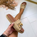 *SALE* BESTIE FRINGE SLIPPER X5-502 - KHAKI