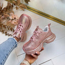 GLITTER SNEAKER 8-210 - CHAMPAGNE