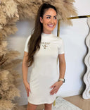 **LAATSTE MAAT S** GUESS COLETTE DRESS V4YK02KCDH1 - BEIGE