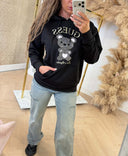 GUESS RHINESTONES MINI BEAR HOODIE V6BQ28K9361 - JBLK