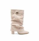 BOTTINES À TALONS FAÇON CUIR 6010-89 - NOIR/PU