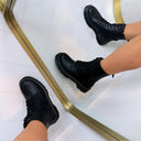 LEATHER LOOK VETERBOOT BS25A