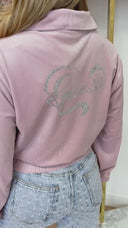 GUESS AMALIA HALF ZIP HIGH SWEATER V6BQ08K6302 - F40K LIGHT PINK