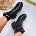 TRIPLE DOUBLE ZIP BOOT 12618-A210 - BLACK/GOLD