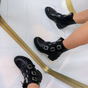 TRIPLE DOUBLE ZIP BOOT 12618-A210 - BLACK/SILVER