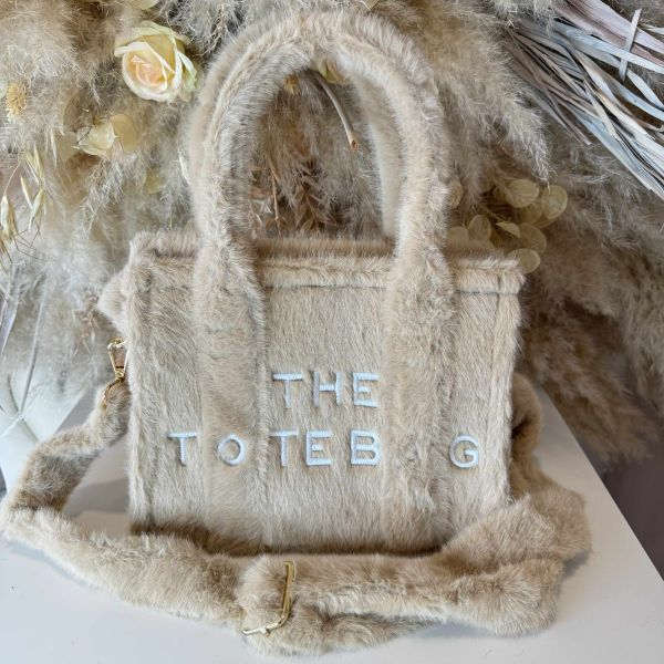FAKE FUR TOTE BAG H3235 APRICOT