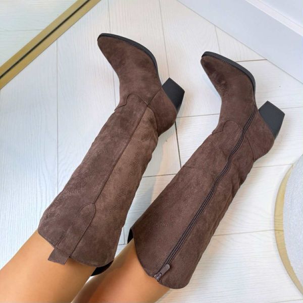 SUEDINE COWBOY LAARS T-272 BROWN