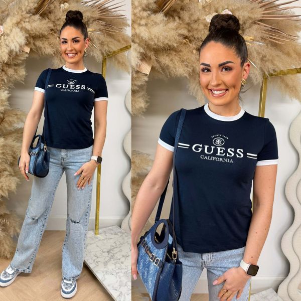 GUESS MILA SS T-SHIRT V6GI08K2975 A71W NAVY