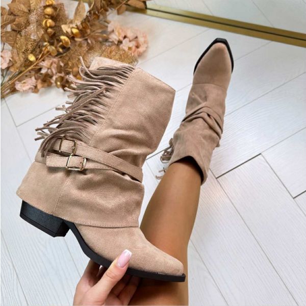 FRINGE BOOT T-312 KHAKI