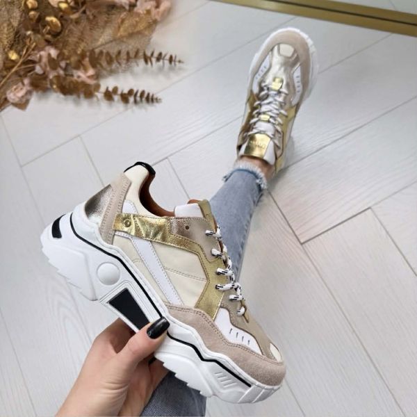 **LAATSTE MAAT 37** DWRS PLUTO SNEAKER J5217-77 SAND/CHAMPAGNE