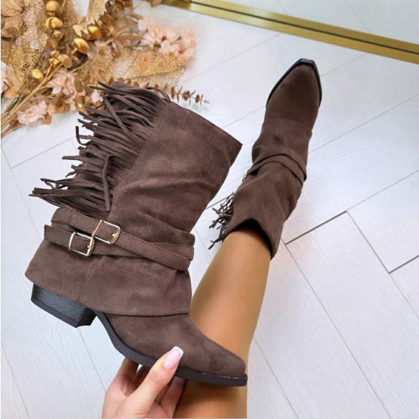 FRINGE BOOT T-312 BROWN