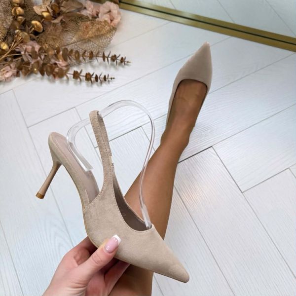 PERFECT SUEDINE HEEL 100-476 KHAKI