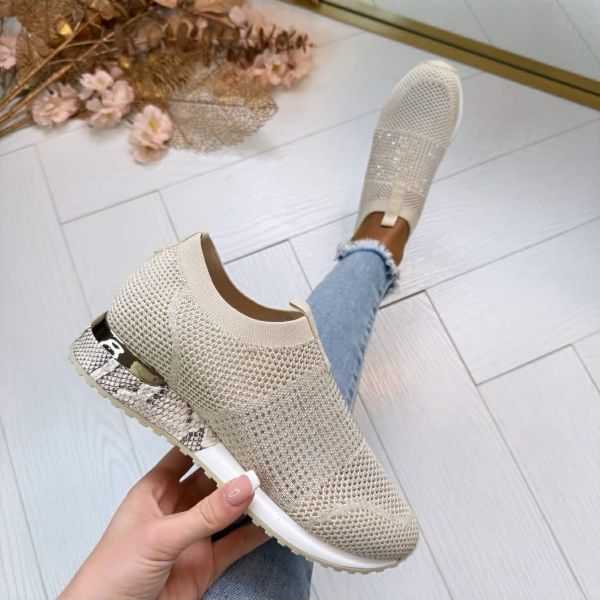 LA STRADA SNEAKER 2402250-4521 BEIGE/GOLD KNITTED STONES