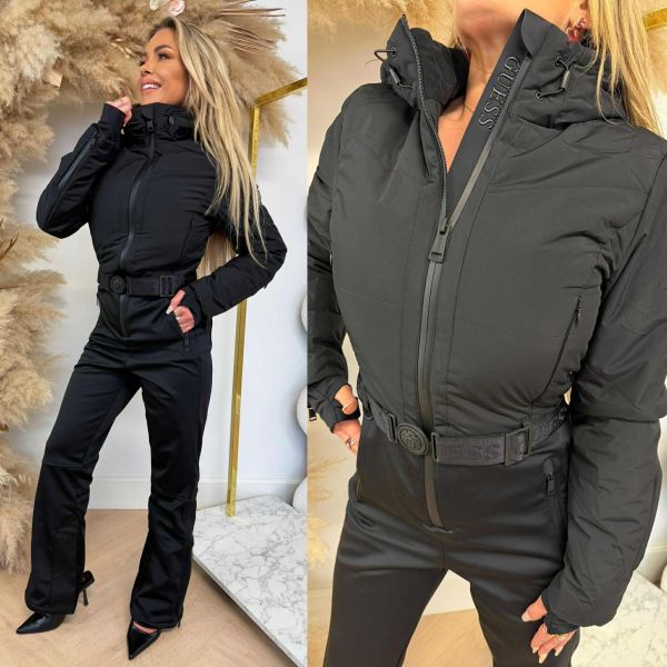 GUESS EVELYN TECH SKI JUMPSUIT W5BD1JW3252 BLACK