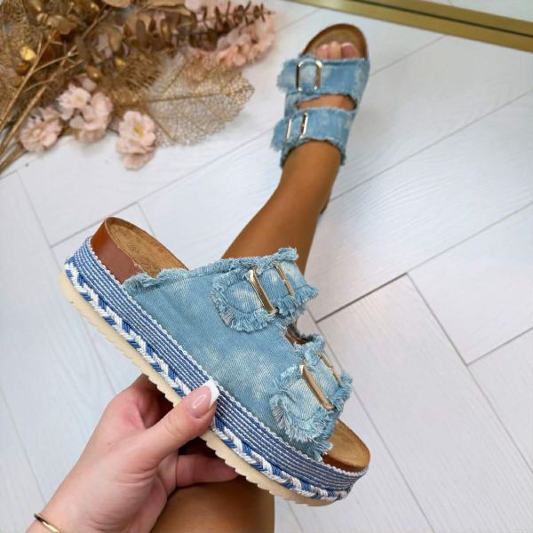 DENIM GESP SLIPPER 22-90 L.BLUE**