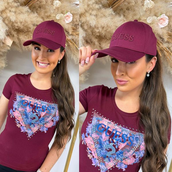 GUESS BASEBALL CAP AW5474COT01 BURGUNDY