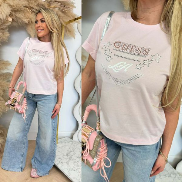 GUESS SS CN LA STRARS TEE W6RI30I3Z14 A627 LIGHTPINK