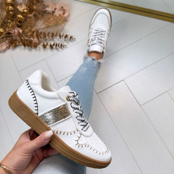 LA STRADA PRETTY SNEAKER 2401870-1043 WHITE/GOLD PU