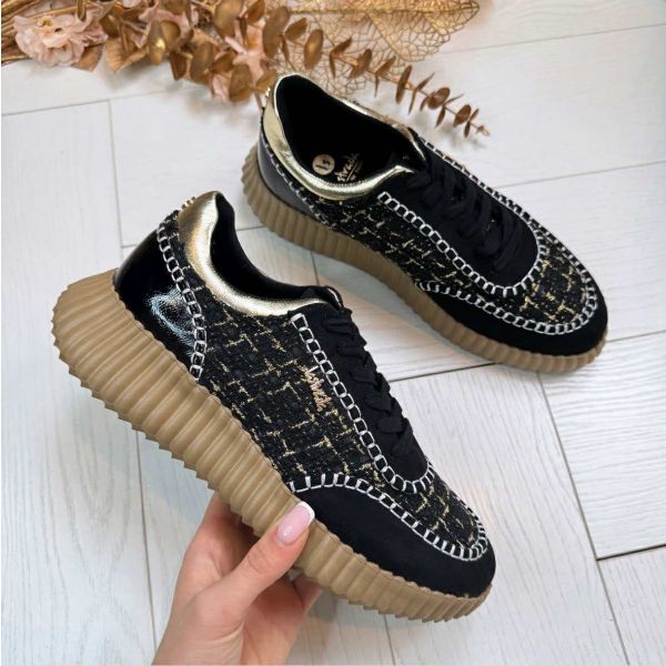 **DEFECT** LA STRADA SNEAKER 220586-220 BLACK MAAT 41