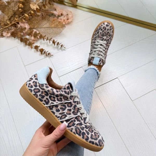 DWRS POONA LEOPARD B11456-54 SAND/LT.BLUE