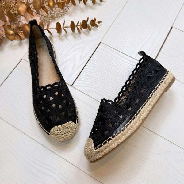 *LAATSTE MAAT 37* FLOWER INSTAPPER 1234 BLACK