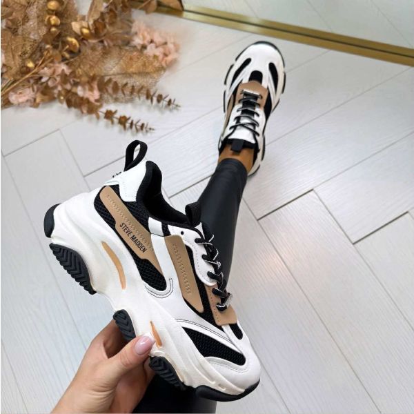 STEVE MADDEN POSSESSION-E SNEAKER 0033 BLK/TAN