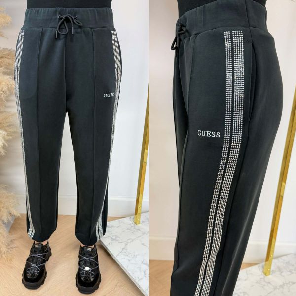 GUESS BERTHE CUFFED JOGGER PANTS V6RB01KCAY2 BLACK
