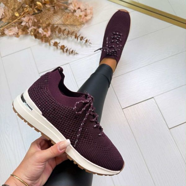 LA STRADA SNEAKER 2404316-4531 AUBERGINE/SILVER