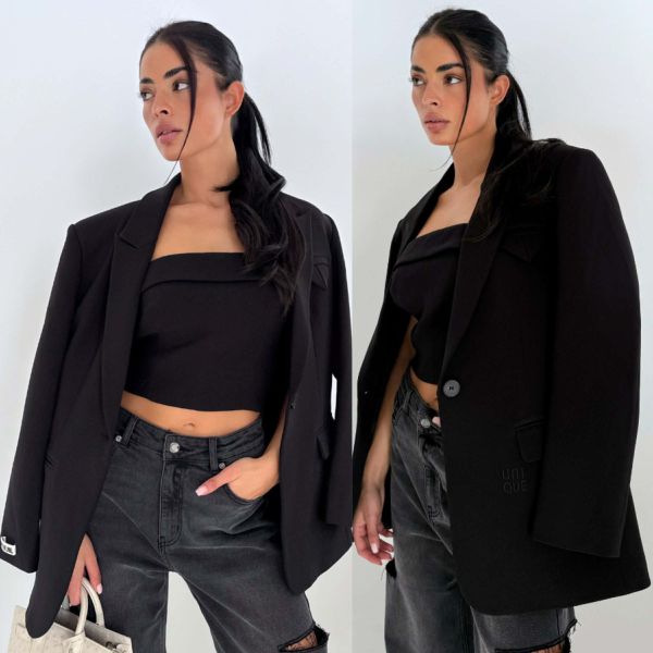 UNIQUE THE LABEL NOVEE BLAZER DEEP BLACK