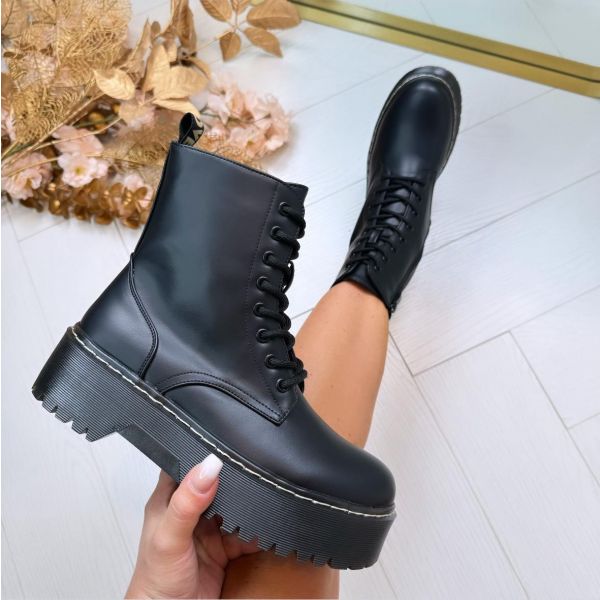 DEWI LEATHER LOOK BOOT BS37A BLACK *WEB ONLY*