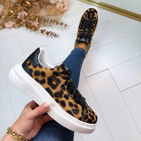 GUESS LEOPARD SNEAKER FLTEL8LEA12 TAN