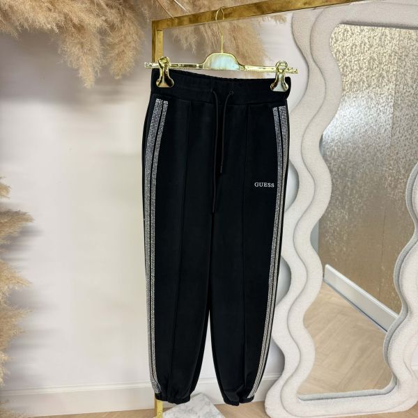 GUESS BERTHE CUFFED JOGGER PANTS V6RB01KCAY2 BLACK