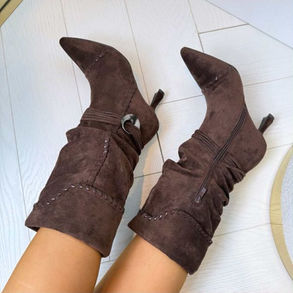 SUEDINE STIKSEL HAK LAARS DES8075 BROWN/SUE