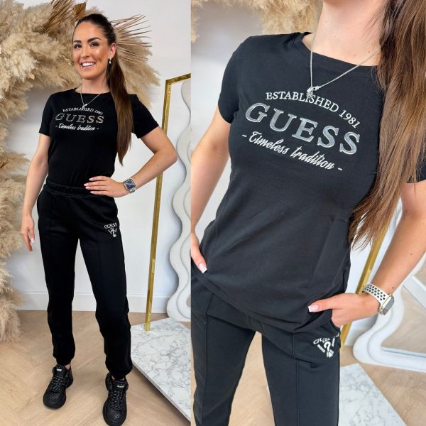 GUESS NINA SS T-SHIRT V5YI12J1314 BLACK