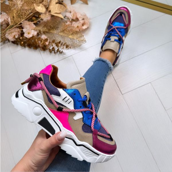 DWRS JUPITER DENIM SNEAKER J5554C-57 FUCHSIA/BLUE