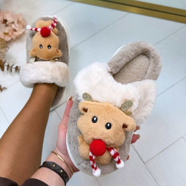 KERSTMIS PANTOFFEL 5282 KHAKI