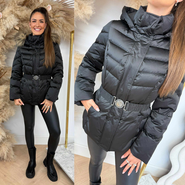 GUESS MARINA SHORT REAL DOWN W5BL31W2802 BLACK