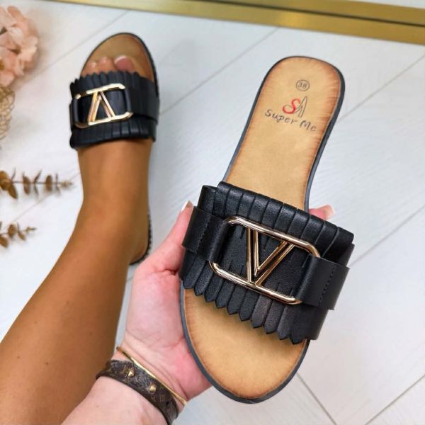 VIVIAN SLIPPER CH027 BLACK