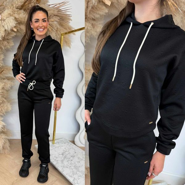 GUESS 3D PEONY HOODIE V5YQ04KBSL2 FJ8A BLACK