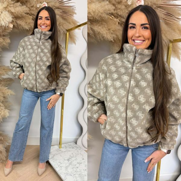 GUESS LOUISE SHERPA JACKET V6RL05KD882 FNL9 TAUPE