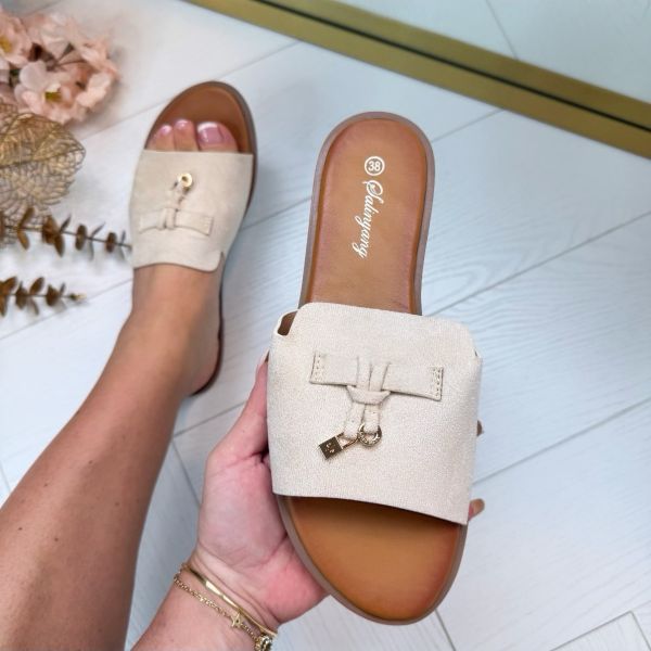 *SALE* LOCK SLIPPER HY4424 BEIGE