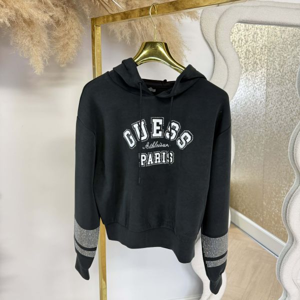 GUESS BERTHE HOODIE SWEATER V6RQ02KCAY2 BLACK
